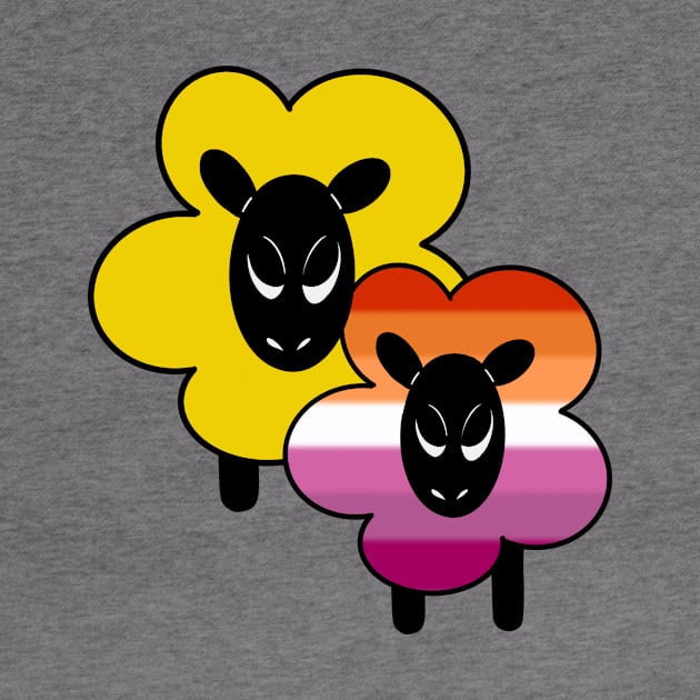 Proud Lesbian Ally Rainbow Sheep by Emberpixie